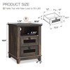 OKD 18'' Nightstand with Charging Station & 2 Drawers, Square End Table - 2 of 4