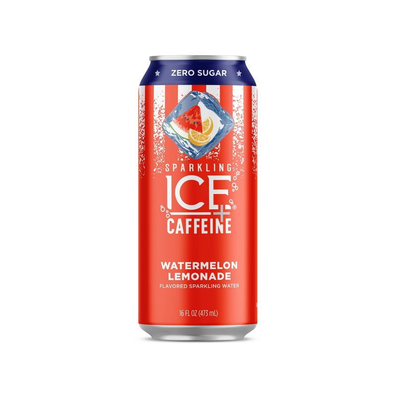 Sparkling Ice +Caffeine Watermelon Lemonade  - 16 fl oz Can, 1 of 5