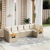 vidaXL 7 Piece Patio Sofa Set with Cushions - Beige and Cream - 2 of 4