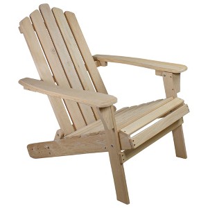 Northlight 36" Natural Brown Classic Folding Wooden Adirondack Chair - 1 of 4
