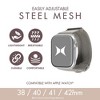 Xtreme Premium Silver Steel Mesh Apple Watch Band with Adjustable Magnetic Clasp, Starlight Finish, Universal Fit for all Small Series - 2 of 4