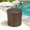 Keaton Wicker Barrel Side Table - Brown- Christopher Knight Home: Weather-Resistant Patio Accent Table - image 4 of 4