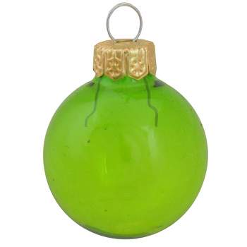 Northlight 40ct Clear Green Glass Christmas Ball Ornaments 1.25" (30mm)