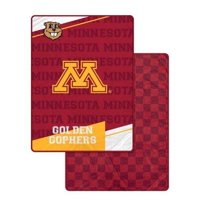 NCAA Minnesota Gophers Diagonal Ghost Checker Double Sided Blanket