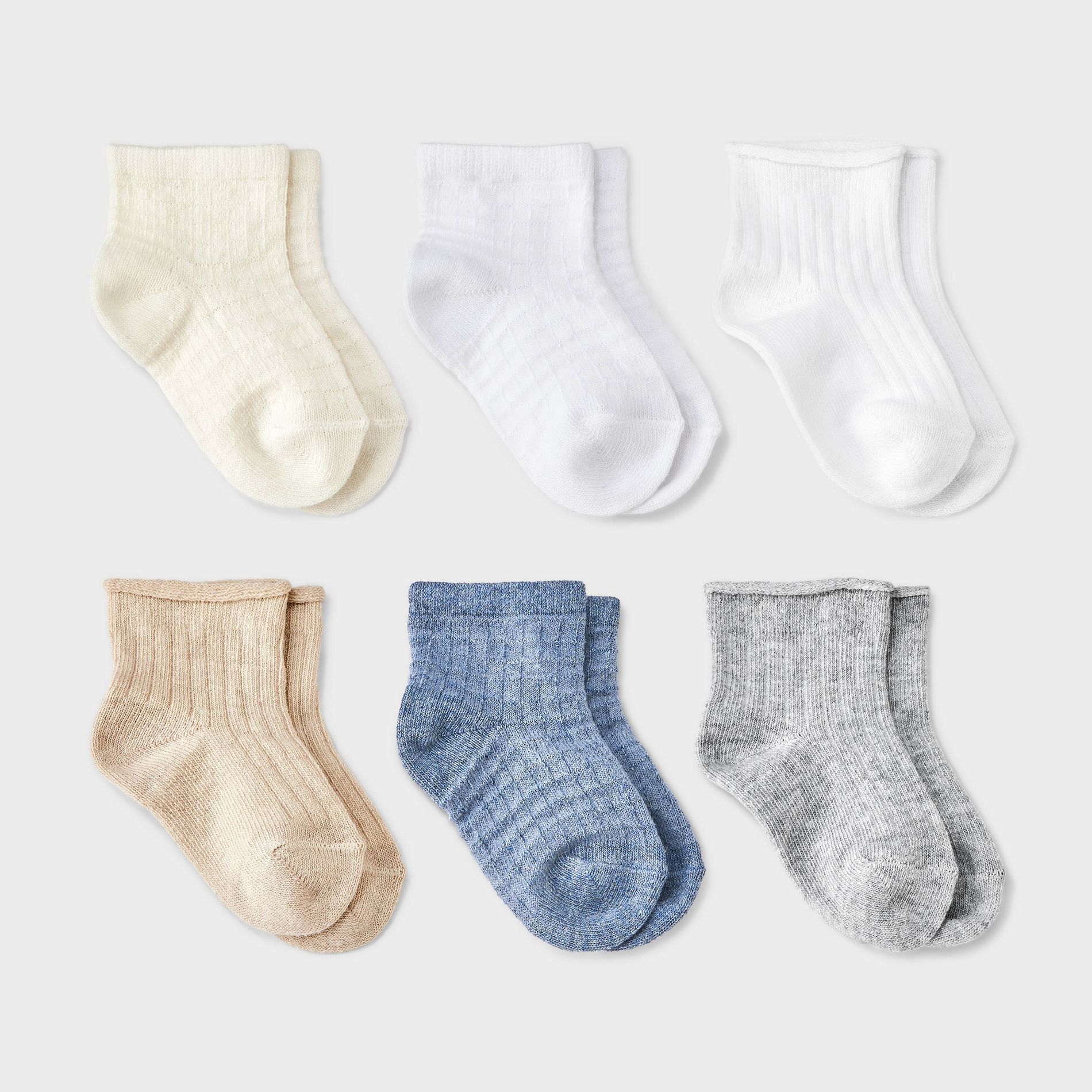 Toddler 6pk Waffle Ribbed Ankle Socks - Cat & Jack™