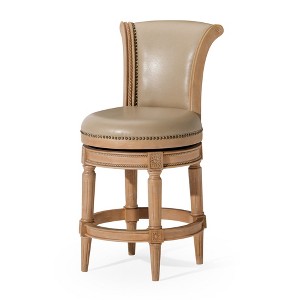 Maven Lane Pullman Swivel High Back Vegan Leather Counter Height Bar Stool - 1 of 4