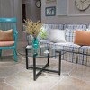 CAVINAS Coffee Tables for Living Room Modern Round Coffee Table Clear Glass Tabletop Side Center Tables - 3 of 4