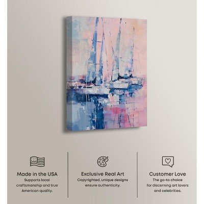 Pastel Sea Breeze Sailing Canvas Wall Art, 36" x 54"