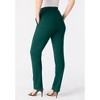 Roaman's Plus Size Ponte Straight Leg Pant With Pockets And Pull On Elastic Waist - 3 of 4