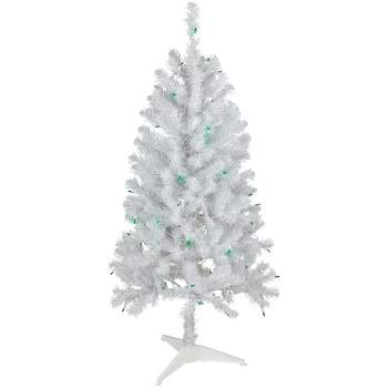 Northlight 4' Pre-Lit White Artificial Christmas Tree, Green Lights