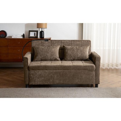 Vynxaria 56.9" Loveseat Sofa Bed with USB Ports & Adjustable Backrest - Comfort Meets Convenience