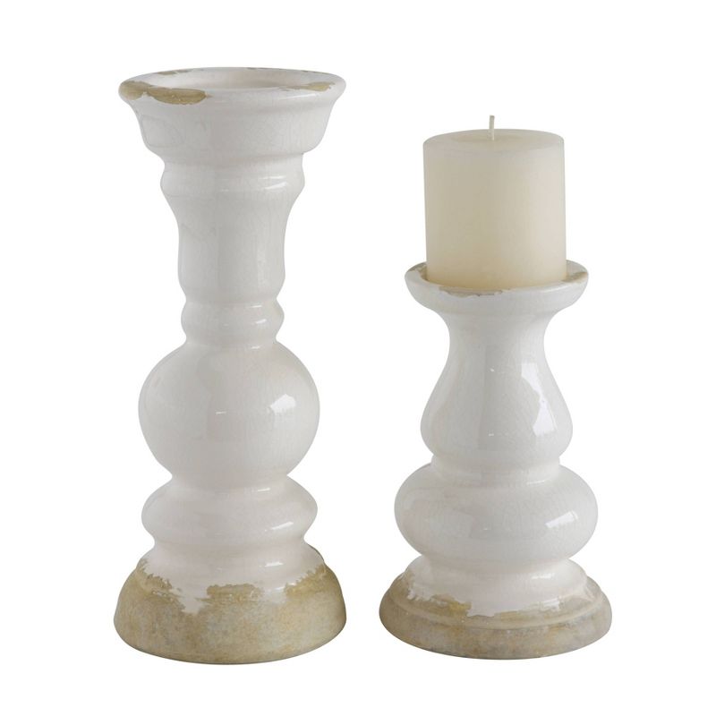 Stoneware Candle Holder 12.25&#34; - Storied Home, 3 of 6