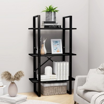vidaXL Storage Shelf Black 23.6 in.x11.8 in.x41.3 in. Engineered Wood
