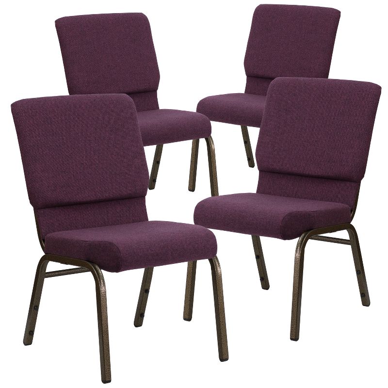Emma and Oliver 4 Pack 18.5''W Stacking Church Chair, 1 of 2