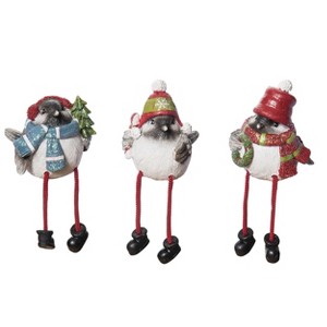 VIP 3.25in Resin Birds with Scarves Shelf Sitter Christmas Decorations Set of 3 - 1 of 2