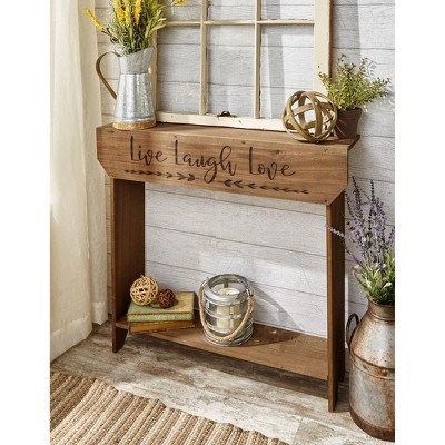 Lakeside Farmhouse Sentiment Console Table with Live Laugh Love Inscribed