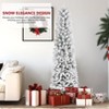 HOMDOX 6ft Pre-Lit Flocked Artificial Pencil Christmas Tree, Premium Hinged Pine Slim Holiday Tree w/ 500 Dense Branch Tips, 250 Warm Lights, Base - 3 of 4