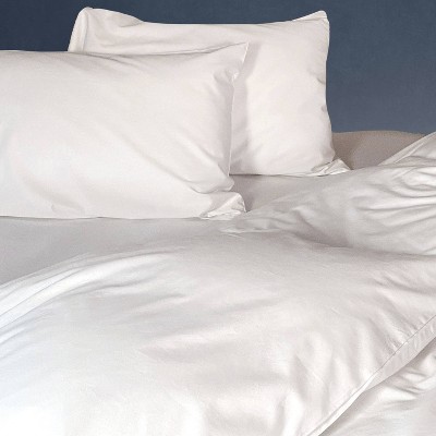 Queen Eco-Melange Rayon Made from Bamboo Cotton Duvet Bed Set White - BedVoyage