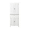 Okak Storage Cabinet, Tall Cabinet with 4 Doors,1 Drawer and Adjustable Shelf, Cabinet for Lving Room, Bedroom, White - 3 of 4