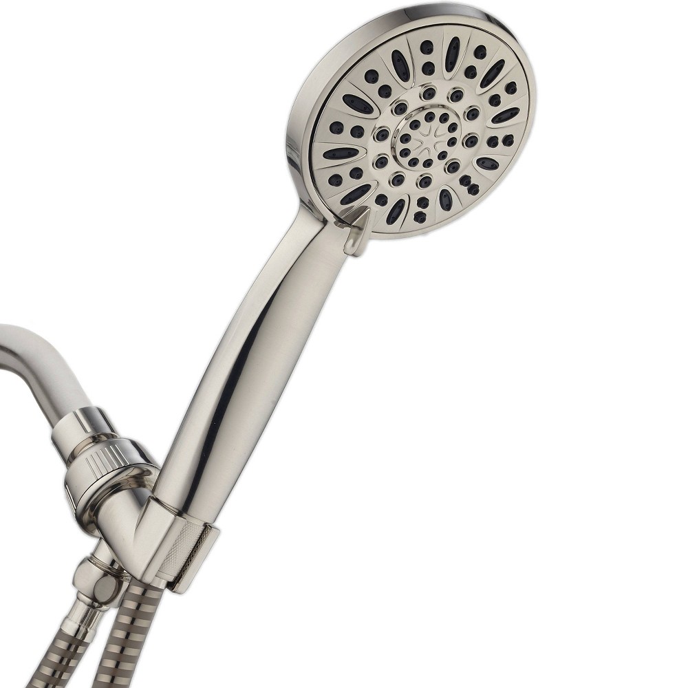 Photos - Shower System Six Setting High Pressure Luxury Handheld Shower Head Brushed Nickel - Aqu