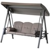 Outsunny Outdoor Patio 3-Person Steel Canopy Cushioned Seat Bench Swing with Included Side Trays & Padded Comfort - 4 of 4