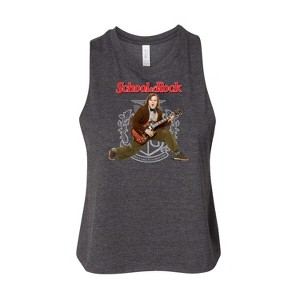 Women's School of Rock Dewey Finn Playing the Guitar Graphic Racerback Tank - Heather Charcoal - Medium - 1 of 3