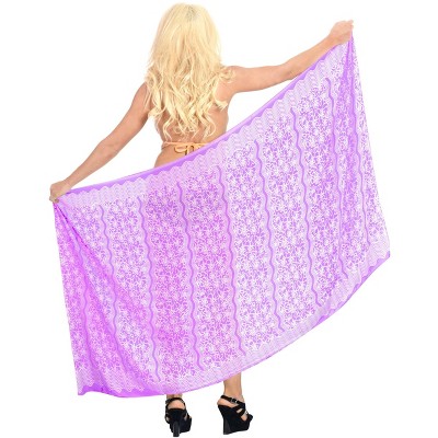 LA LEELA Women's Beachwear Sarong Bikini Skirt Swimwear Swim Cover Up Summer Wraps Swimsuit Beach Wrap Coverups for Women One Size Purple,Floral