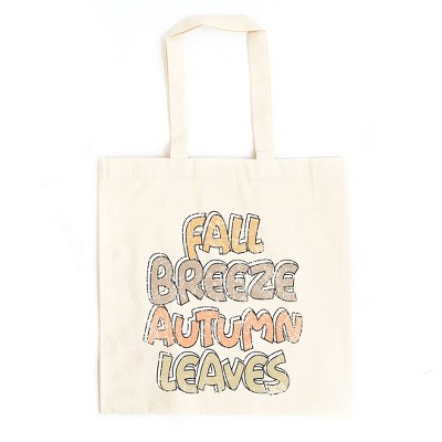 City Creek Prints Fall Breeze Autumn Leaves Canvas Tote Bag - 15x16 - Natural