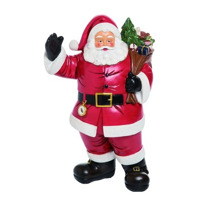 Transpac Resin 13 in. Red Christmas Standing Santa