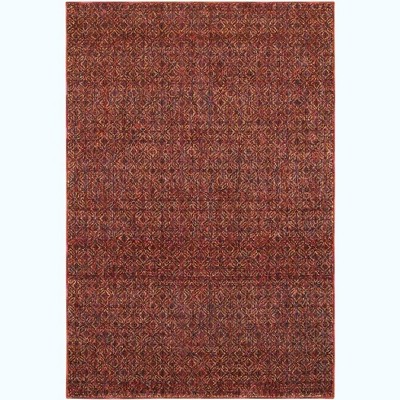 Oriental Weavers Atlas 8048K Red/ Rust Indoor Area Rug - 5'3" x 7'3"