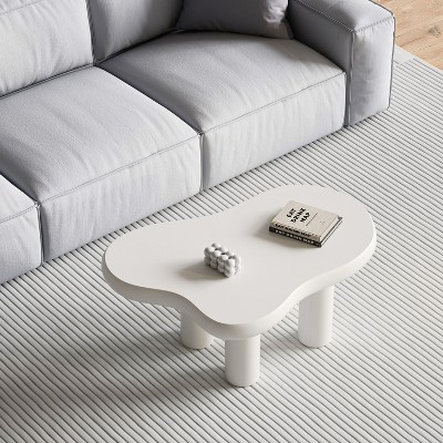 NicBex Cream Style Cloud Coffee Table with Solid Legs,Funky Minimalist Tea Table,Center Table for Living Room