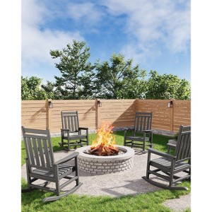 Coucheta Outdoor Rocking Chairs Set of 4 - All-Weather for Patio (380lb Capacity, High Back) - 1 of 4