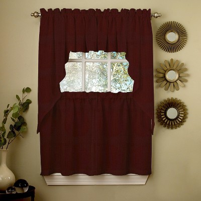 Sweet Home Collection | Opaque Ribcord Kitchen Window Curtains