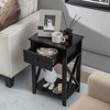 Costway 2 PCS Nightstand Sofa Side End Table W/ Drawer & Shelf Bedroom Black - 2 of 4