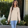 Anna-Kaci Women's Contrast Half Button Henley Down Textured Sweater - 3 of 4