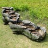 Teamson Home 61" 3-Tier Cascading Faux Rock and Wood Fountain Gray - 2 of 4