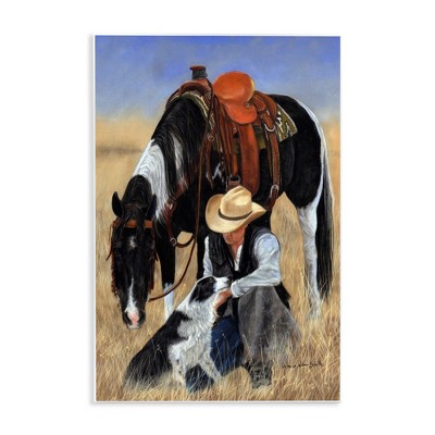 Stupell Industries Cowboy with Dog & Horse, 10" x 15"
