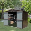 Syemin Deck Boxes Durable, Horizontal Compact Storage Shed for Garden, Backyard, Patio, Closet Deck Box, Brown, 118.43"*95.12"*76.57" - 3 of 4