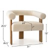 Beige Boucle Accent Chairs Set Of 2 Sale Occasional Chairs Modern Single Sofa Chair With Curved Back,Comfy Upholstered Study Chair-Cuddlewood - 4 of 4