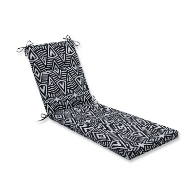 Geometric Dimensions Chaise Lounge Outdoor Cushion Black - Pillow Perfect