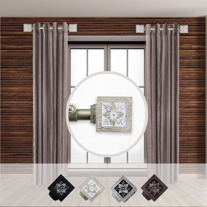HomeStock Rod Desyne Ophelia 1 - inc dia. Side Curtain Rod 12-20 inch long , Set of 2 - 1 of 3