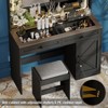 CAVINAS Vanity Desk with Mirror Makeup Table with Mirror, Visual Desktop and Cushioned Stool for Apartment, Bedroom - 4 of 4