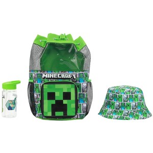 Minecraft Creeper 3-Piece Green Swim Beach Backpack Set - 1 of 4