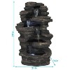 Sunnydaze 39"H Electric Polystone Rock Falls Waterfall Outdoor Water Fountain with LED Lights - 3 of 4