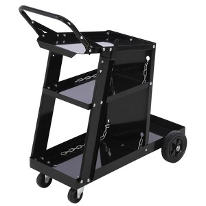 Welding Cart, 220 LBS Capacity Welder Cart with Lockable Cabinet for MIG/TIG Welder, 2 Tier Rolling Welding Cart - 1 of 4