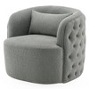 34" Wide Boucle Tufted Upholstered 360° Swivel Armchair - Kinwell - 2 of 4