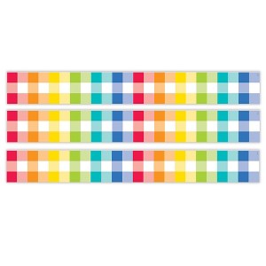 Creative Teaching Press® Core Decor Rainbow Buffalo Check EZ Border, 48 Feet Per Pack, 3 Packs - 1 of 3