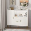 40" Buffet Sideboard with Storage, Set of 2 Kitchen Storage Cabinet, Microwave Cabinet, Coffee Bar Cabinet with 2 Drawers and 2 Doors for Kitchen - 3 of 4