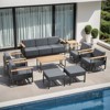 Belord Metal Outdoor Furniture Set with Extra Thick Cushion, 9PCS Patio Furniture Set with 6" Thick Cushions Swivel Chair and 10" Thick Cushions Couch - 3 of 4