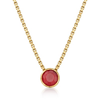 Ross-Simons 0.60 Carat Ruby Necklace in 18kt Gold Over Sterling Size
